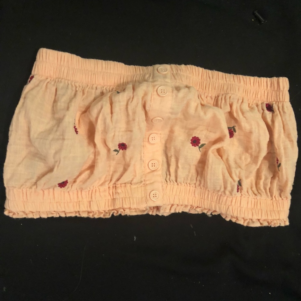 Light pink with roses crop top